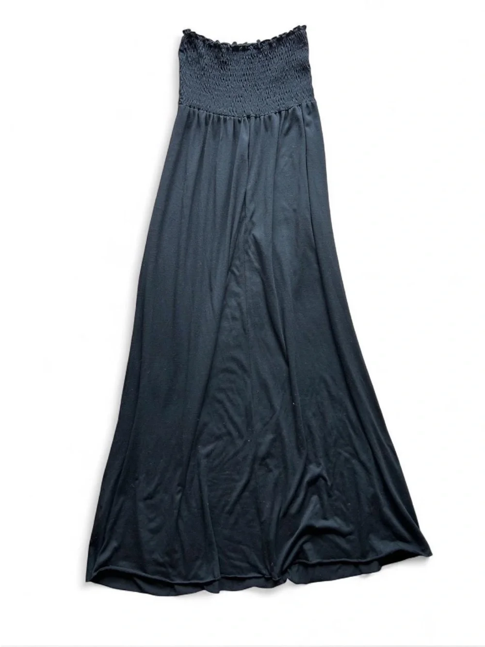 Vintage Y2K Whimsigoth Goth Rose Strapless Maxi Dress Grunge Size L Stretchy